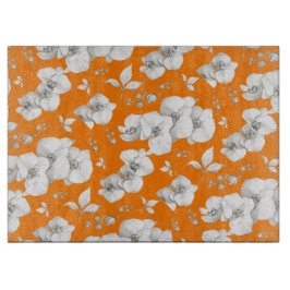 Vattenfärgad vit Orchid på Orange |