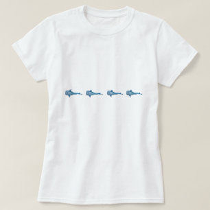 Vattenfärgad vithaj t shirt