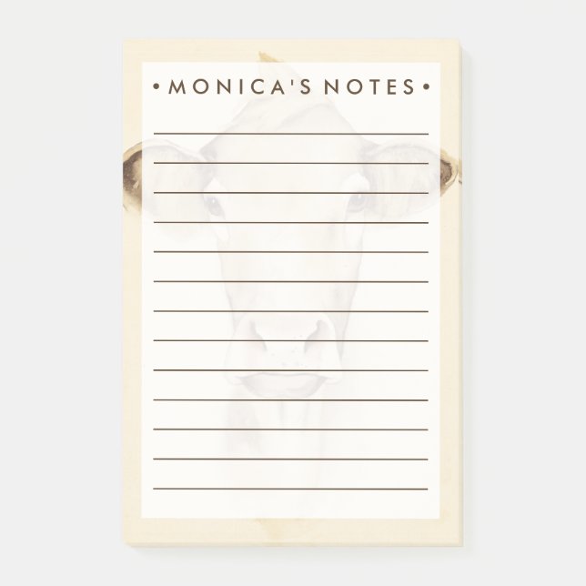 Vattenfärgade Barn Animals | Kon Post-it Block (Framsida)