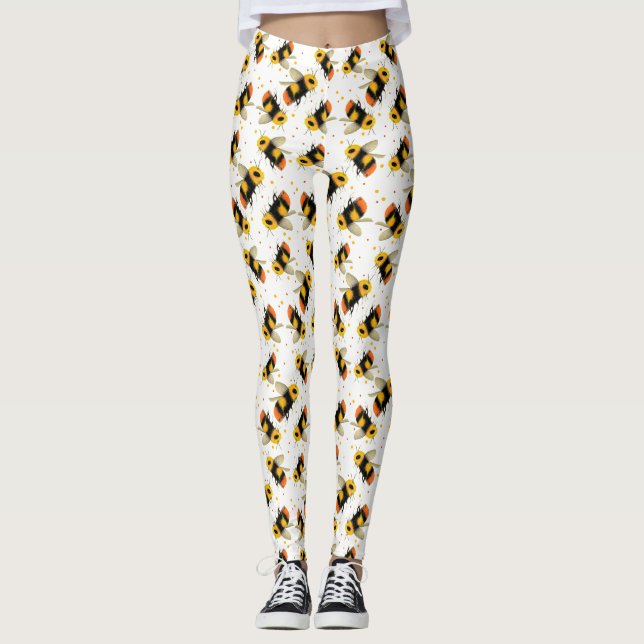 Vattenfärgade bees Leggings (Framsida)