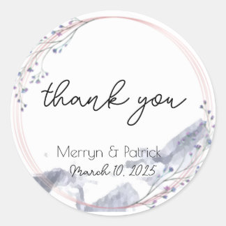 Vattenfärgade berg- dekal runt klistermärke