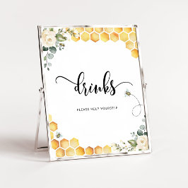 Vattenfärgade bin Drinks hjälper dig själv Poster