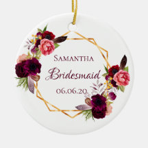 Vattenfärgade blommigtar i Bridesmaid, burgundvit