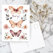 Vattenfärgade Blommigtar Tacken Butterflies