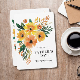 Vattenfärgade Blommigtar Tankar på Fars dag Ca Julkort