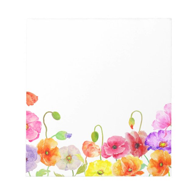 Vattenfärgade blommor med färgämnen anteckningsblock (Framsida)