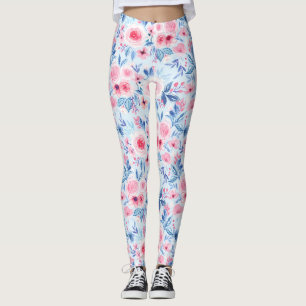 Vattenfärgade blommor och löv 2 leggings