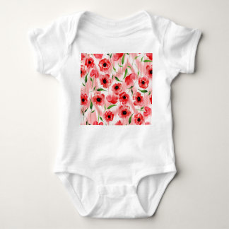 Vattenfärgade blommor: vallmo peony ikat. t shirt