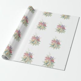Vattenfärgade blommor, vintage presentpapper