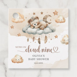 Vattenfärgade bruna elfenbensmoln nio boho-fjädrar gåvor etiketter