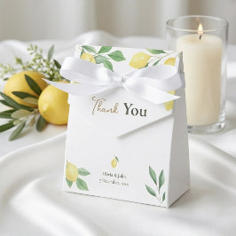 Vattenfärgade citronformade bröllopspresentlådor m presentaskar