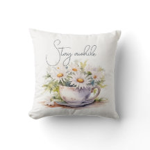 Vattenfärgade Daisy i kaffe Kopp med text