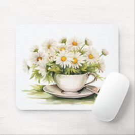 Vattenfärgade Daisy i kaffe Kopp Musmatta