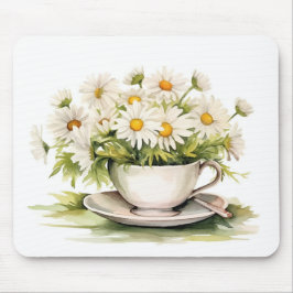 Vattenfärgade Daisy i kaffe Kopp Musmatta
