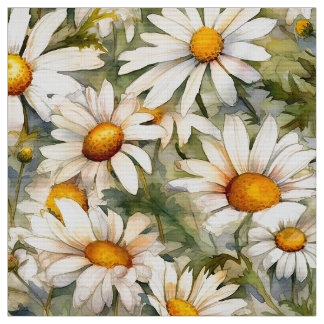 Vattenfärgade Daisy (ljus) Tyg
