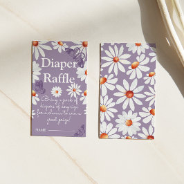 Vattenfärgade Daisy och Butterfly Diaper Raffle Tilläggskort