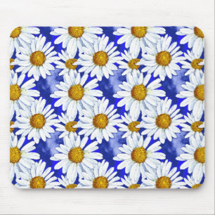 Vattenfärgade Daisy på Denim Blue Musmatta