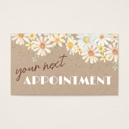 Vattenfärgade daisy på pappert kraftanvändningskor visitkort