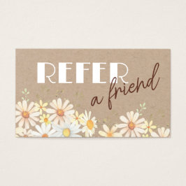 Vattenfärgade daisy på pappert referenskort för kr visitkort