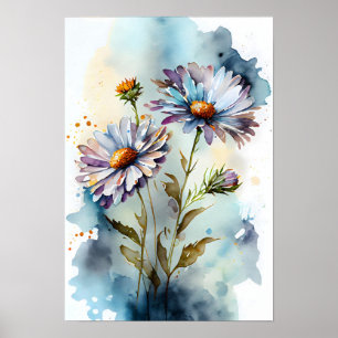 Vattenfärgade Daisy Poster