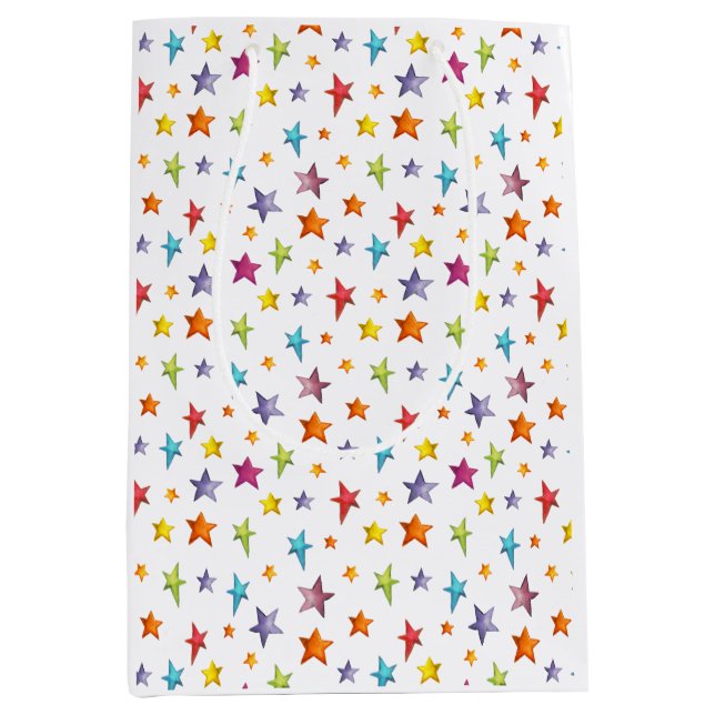 Vattenfärgade färg-stjärnor som omsluter pappra (Framsidan)