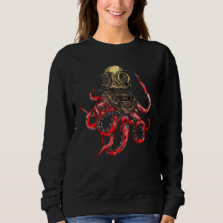 Vattenfärgade havsdjur Octopus Diver T Shirt