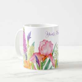 Vattenfärgade irrande blommor kaffemugg