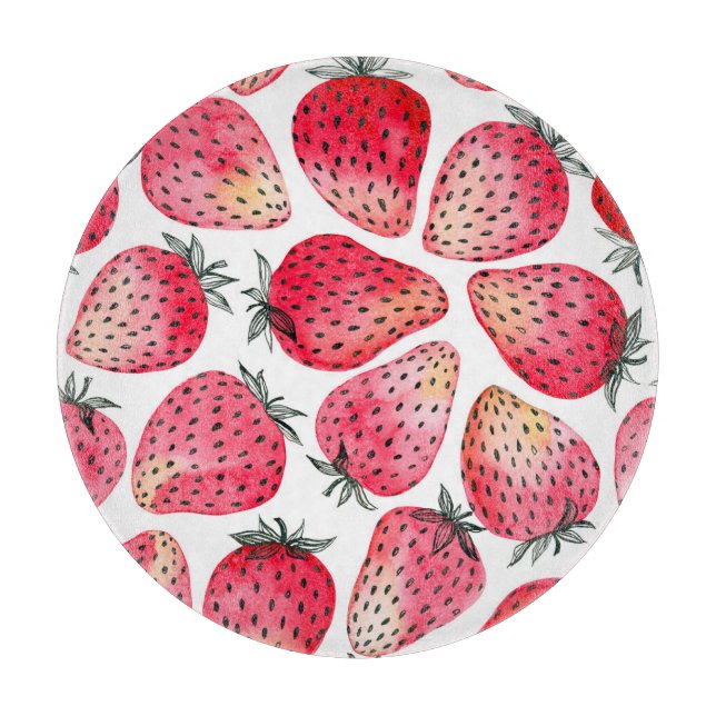Vattenfärgade jordgubbar mönster. (Framsidan)