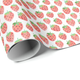Vattenfärgade jordgubbar Pappra Presentpapper