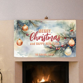 Vattenfärgade julprydnader och Gräs Grenar