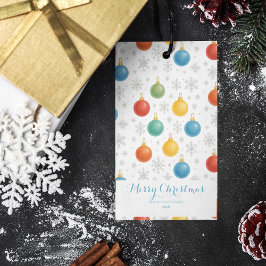 Vattenfärgade julprydnader och Snöflingor - Presentetikett
