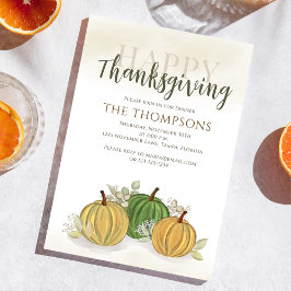 Vattenfärgade kurvor, Thanksgiving - Middag Inbjudningar