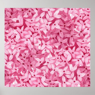Vattenfärgade lilaxblommor: rosa blommigt bakgrund poster