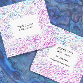 Vattenfärgade Löv Fjädrar Modern design Fyrkantigt Visitkort