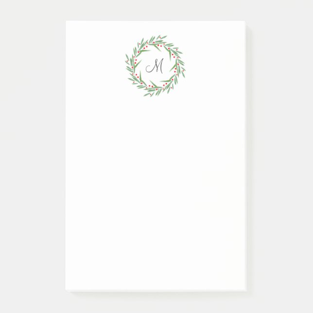 Vattenfärgade Löv och berries Utandning Post-it Block (Framsida)