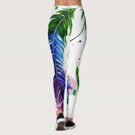 Vattenfärgade målarfärgade luddben leggings