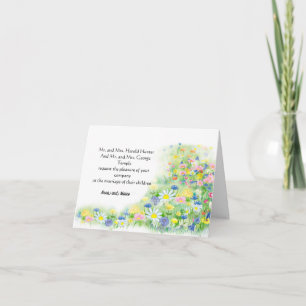 Vattenfärgade mjöliga blommor kort