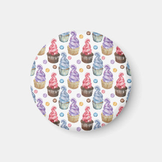 Vattenfärgade muffinsar färgstarka magnet