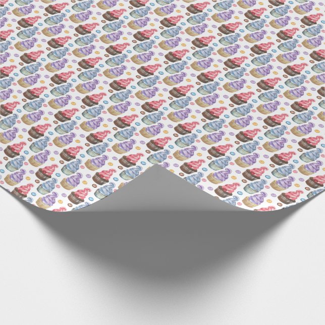 Vattenfärgade muffinsar färgstarka presentpapper (Hörn)