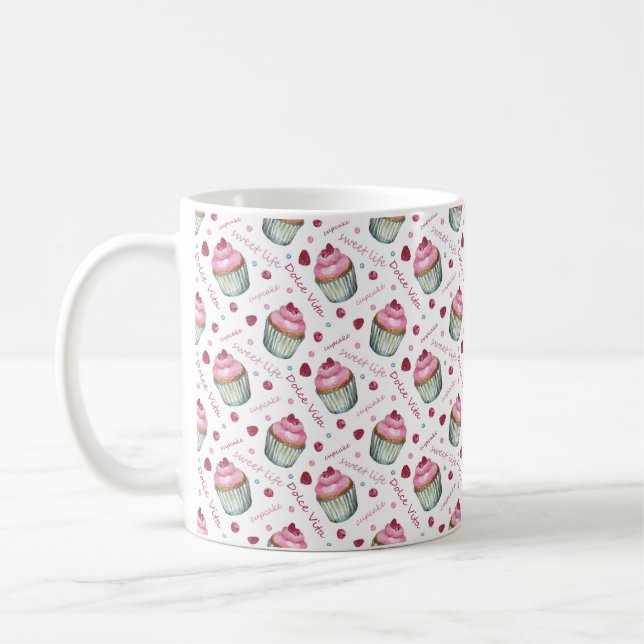 Vattenfärgade muffinsar kaffemugg (Vänster)