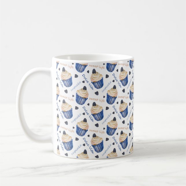 Vattenfärgade muffinsar kaffemugg (Vänster)