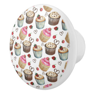 Vattenfärgade muffinsar knopp
