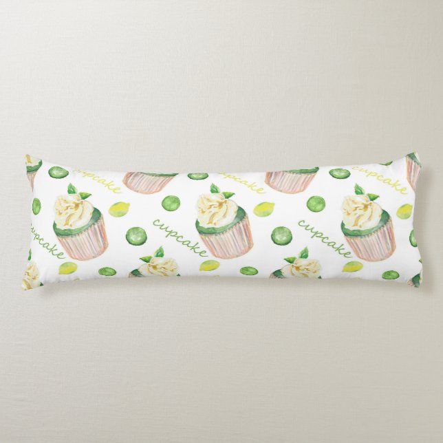 Vattenfärgade muffinsar kroppskudde (Framsidan)