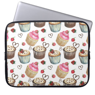 Vattenfärgade muffinsar laptop fodral