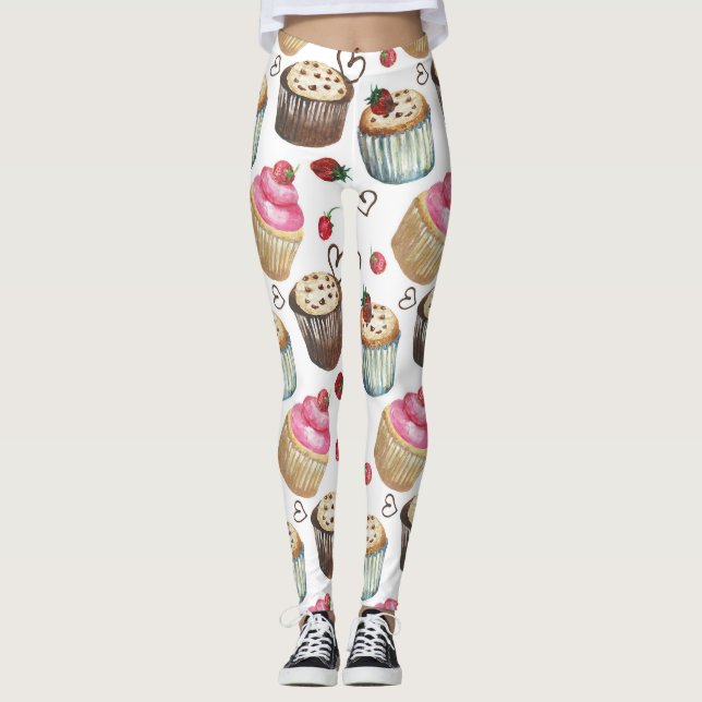Vattenfärgade muffinsar leggings (Framsida)