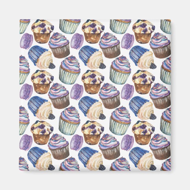 Vattenfärgade muffinsar magnet (Framsidan)