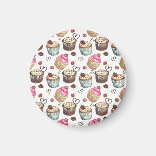 Vattenfärgade muffinsar magnet