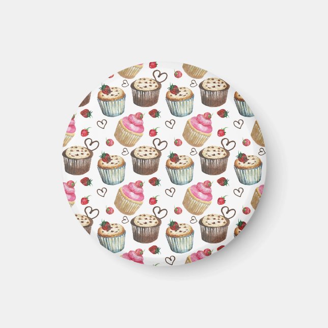 Vattenfärgade muffinsar magnet (Framsidan)