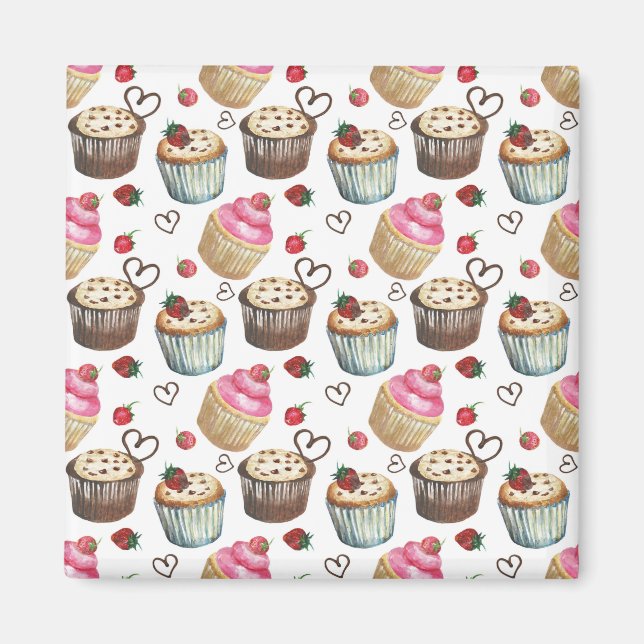 Vattenfärgade muffinsar magnet (Framsidan)