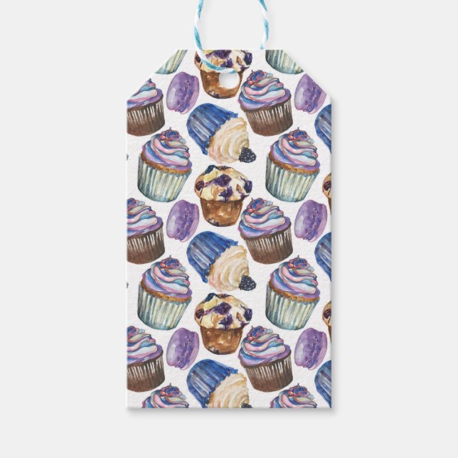 Vattenfärgade muffinsar presentetikett (Framsidan)